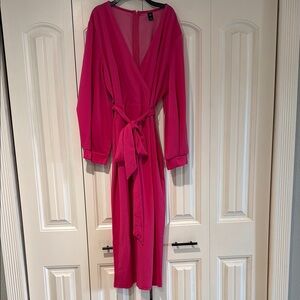 Vibrant Pink Wrap Dress
